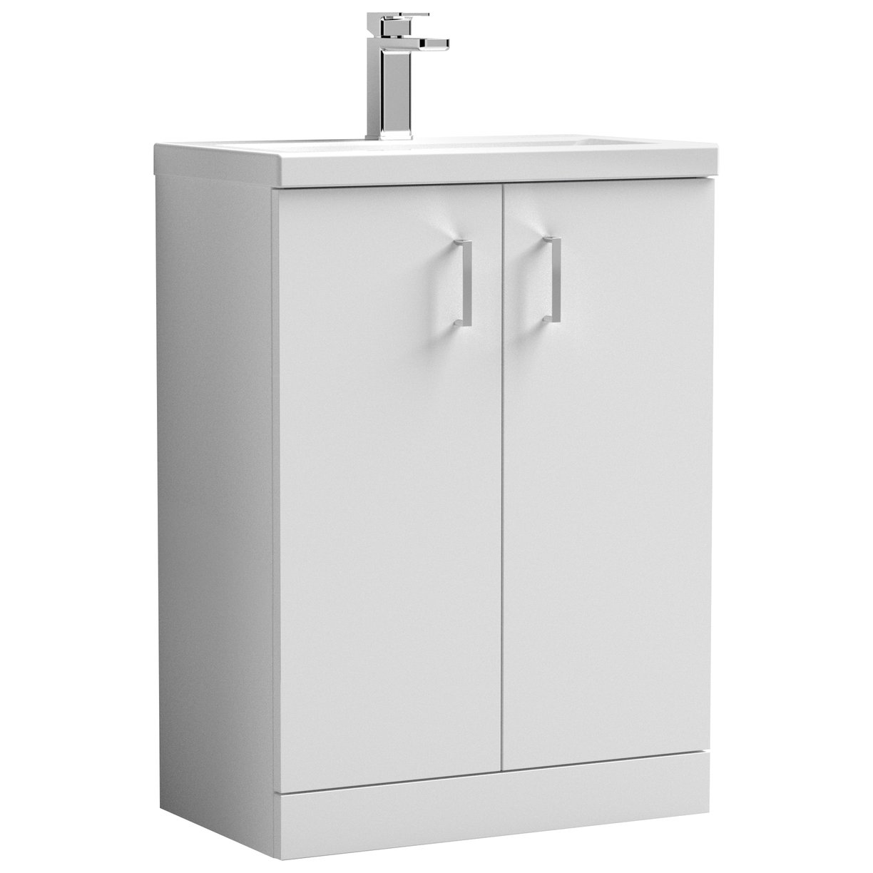 Arno Compact 600mm Floor Standing 2-Door Vanity Unit & Ceramic Basin