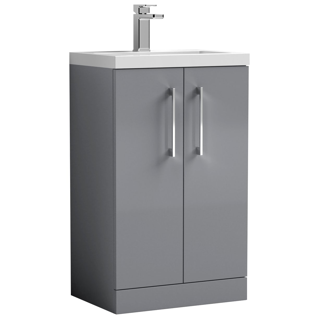 Arno Compact 500mm Floor Standing 2-Door Vanity Unit & Ceramic Basin
