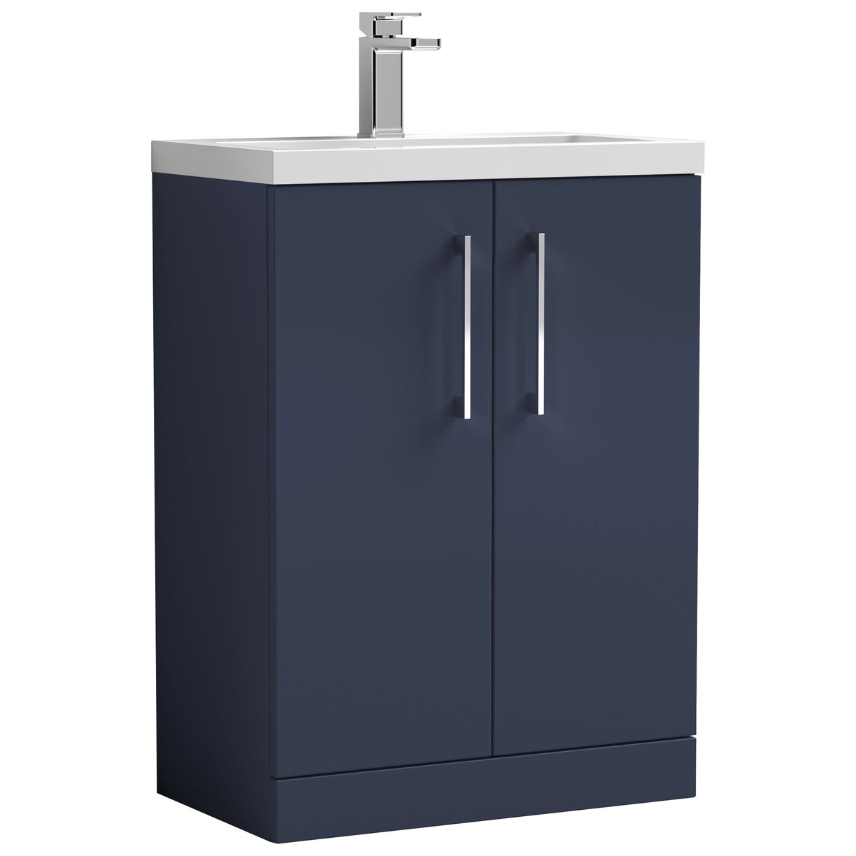 Arno Compact 600mm Floor Standing 2-Door Vanity Unit & Ceramic Basin
