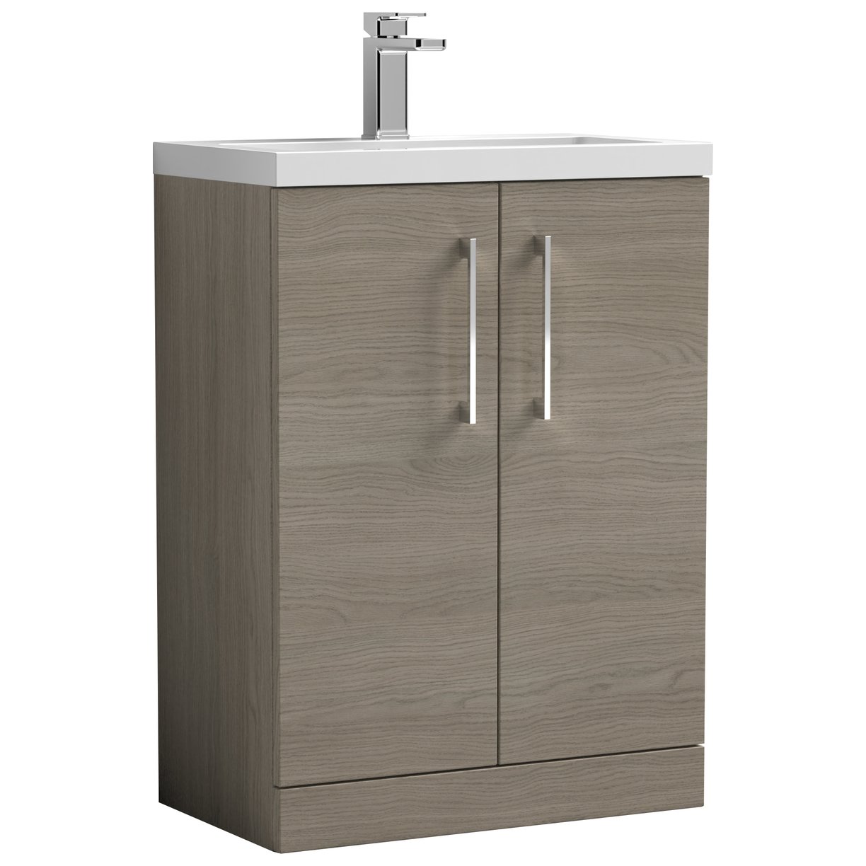 Arno Compact 600mm Floor Standing 2-Door Vanity Unit & Ceramic Basin