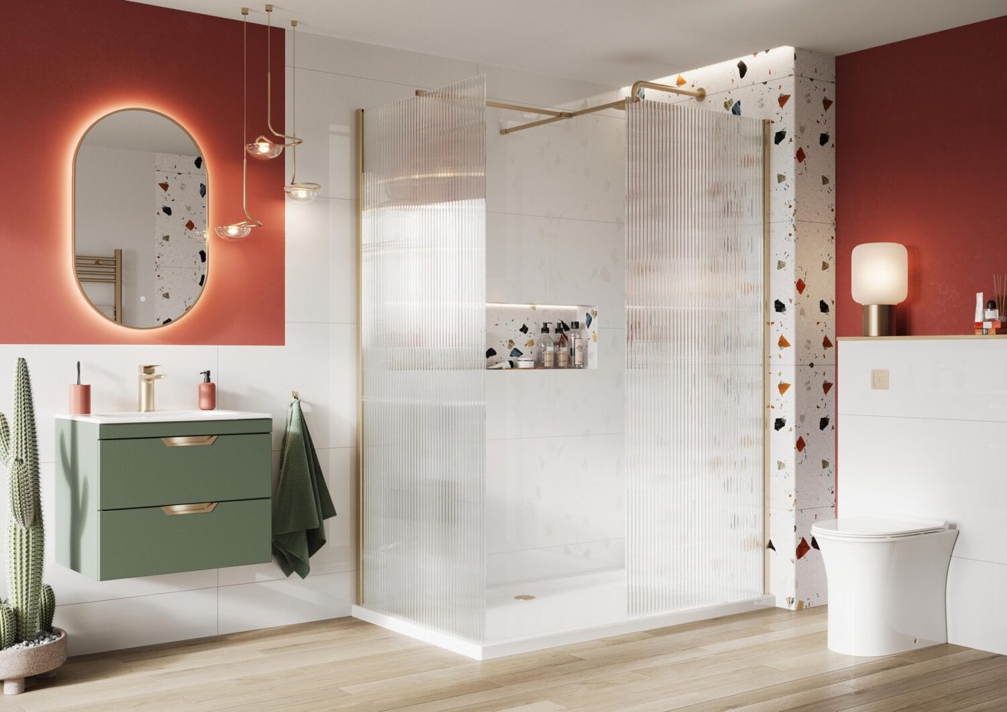 Forte 8mm Wetroom Screen with Wall Profile & Bracing Bar 900mm