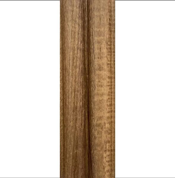 12mm Natural Oak Water Resistant Fluted Slatwall Right Trim - 2.6m x 42mm