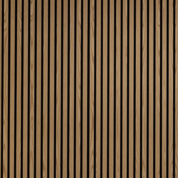 BG Acoustic Slat Wall Panel - Natural Ash - 2.4m x 600mm x 21mm