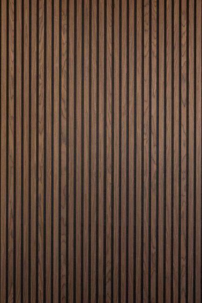 BG Acoustic Slat Wall Panel - Smoked Walnut - 2.4m x 600mm x 21mm