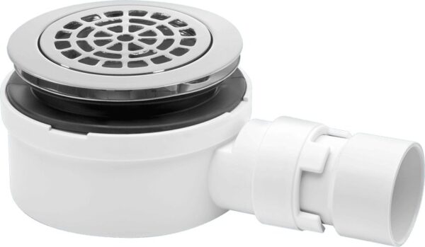 90mm Shower Trap 25mm Water Seal Chrome Plated Brass Petal Grate 53mm