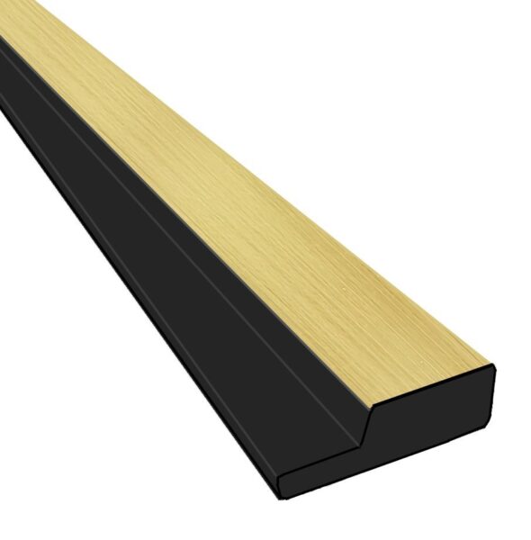 12mm Gold Metallic Water Resistant Slatwall Left Trim - 2.6m x 42mm