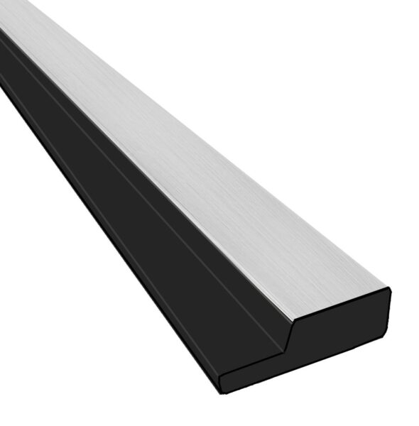 12mm Silver Metallic Water Resistant Slatwall Left Trim - 2.6m x 42mm