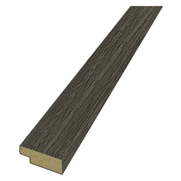 12mm Grey Oak Water Resistant Slatwall Right Trim - 2.6m x 26mm