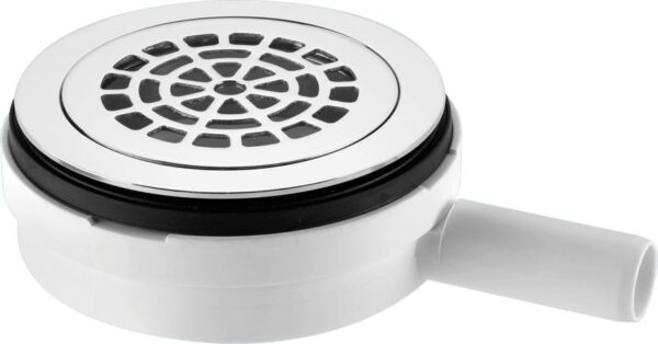 Pumped Shower Waste Outlet - 113mm Chrome Plated Brass Flange