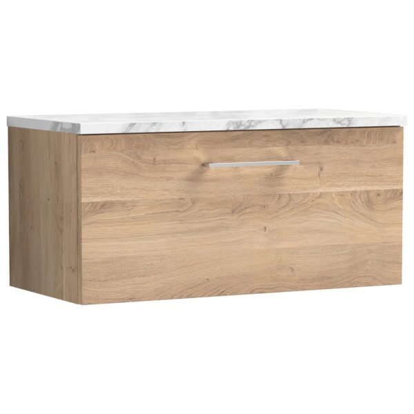 Arno 800mm Wall Hung 1-Drawer Vanity Unit & Laminate Worktop
