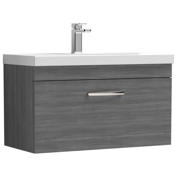Athena 800mm Wall Hung 1-Drawer Vanity Unit & Thin-Edge Ceramic Basin