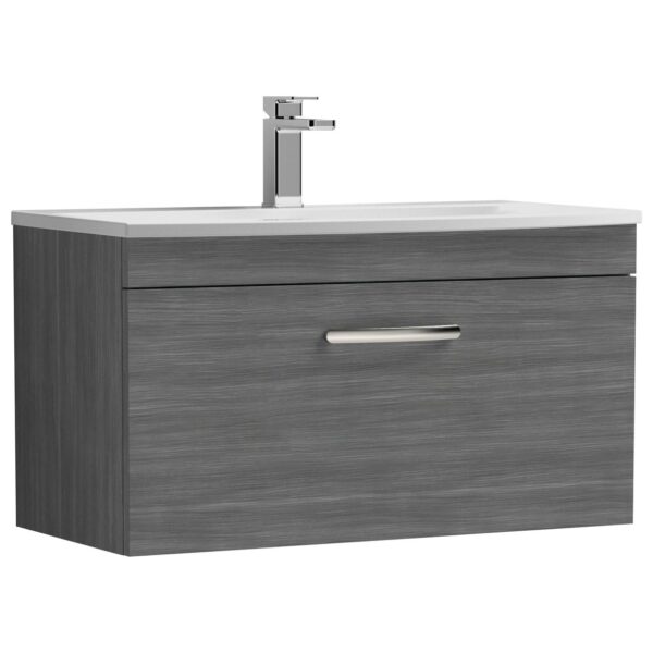 Athena 800mm Wall Hung 1-Drawer Vanity Unit & Curved Ceramic Basin