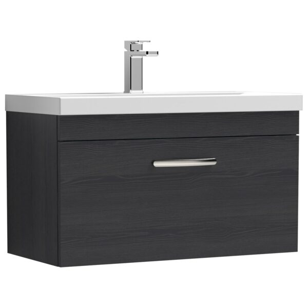 Athena 800mm Wall Hung 1-Drawer Vanity Unit & Thin-Edge Ceramic Basin