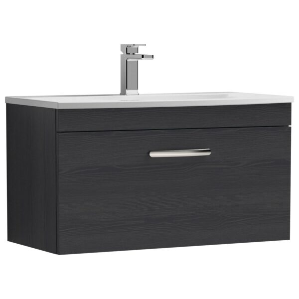 Athena 800mm Wall Hung 1-Drawer Vanity Unit & Curved Ceramic Basin