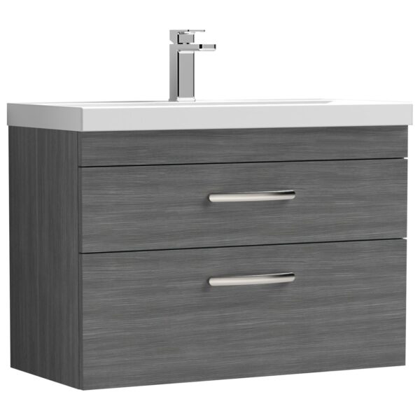 Athena 800mm Wall Hung 2-Drawer Vanity Unit & Thin-Edge Ceramic Basin