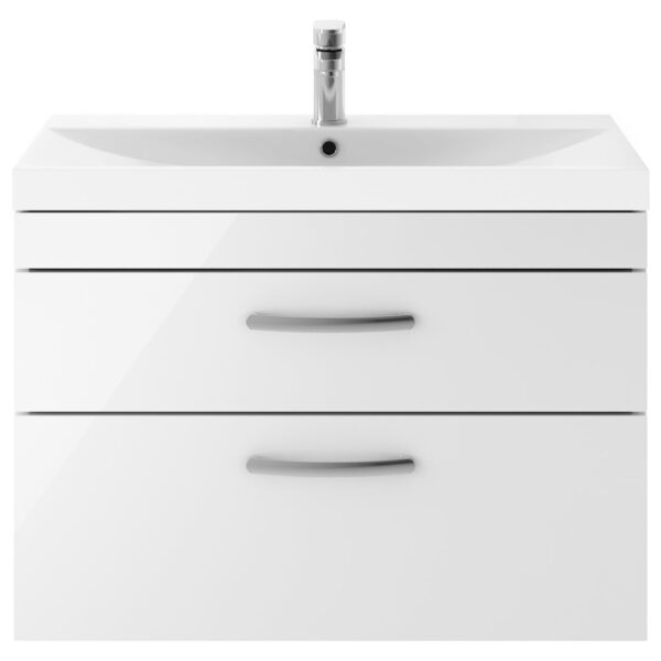 Athena 800mm Wall Hung 2-Drawer Vanity Unit & Thin-Edge Ceramic Basin