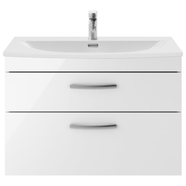 Athena 800mm Wall Hung 2-Drawer Vanity Unit & Curved Ceramic Basin