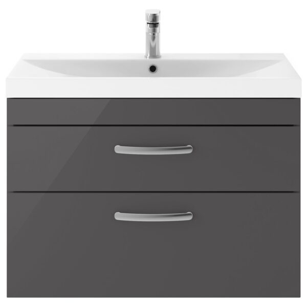 Athena 800mm Wall Hung 2-Drawer Vanity Unit & Thin-Edge Ceramic Basin