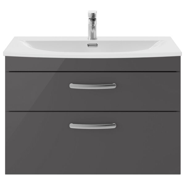 Athena 800mm Wall Hung 2-Drawer Vanity Unit & Curved Ceramic Basin