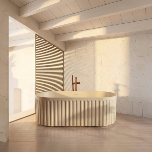 Lira Matt Stone Oval Fluted Bath 1700 x 800mm