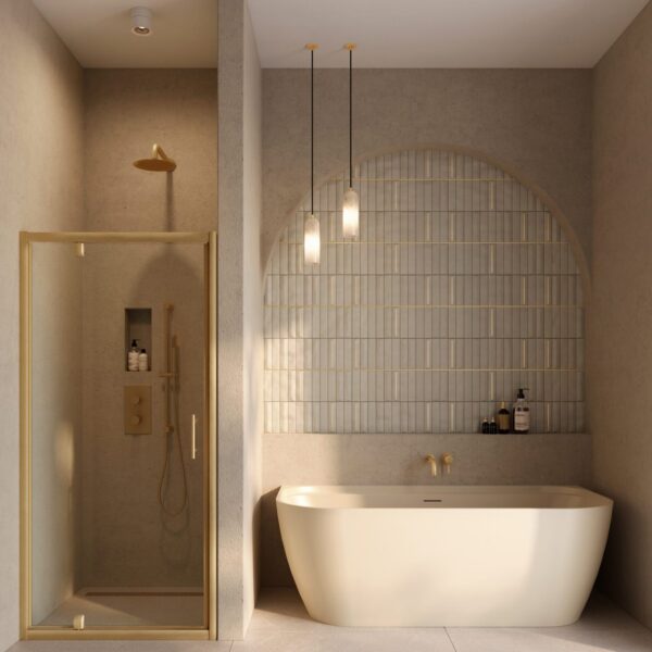 Bay Matt Stone Back to Wall Bath 1700 x 800mm