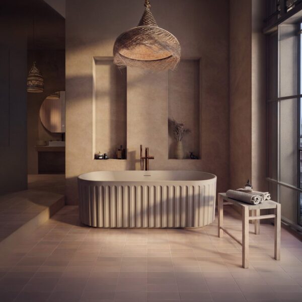 Lira Matt Clay Oval Fluted Bath 1700 x 800mm
