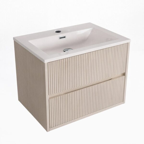 Linea 600mm Square Wall Hung Vanity Unit & Basin