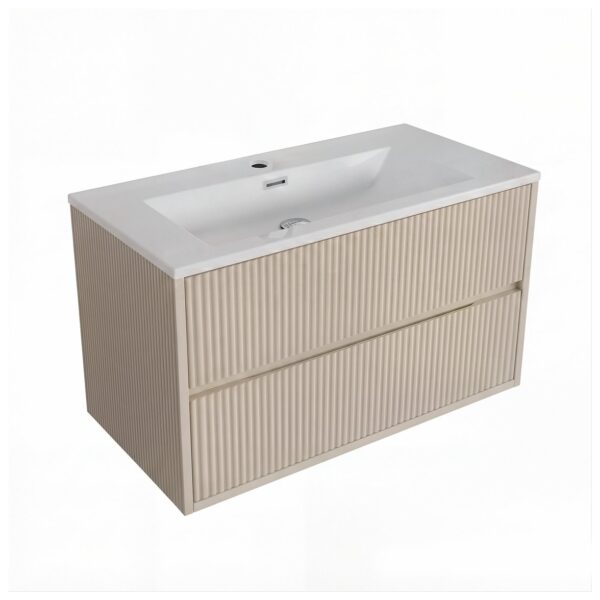 Linea 800mm Square Wall Hung Vanity Unit & Basin