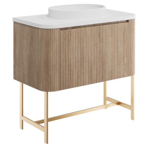 Linea 900 Curved Wall Hung Vanity Unit, Counter Top & Frame